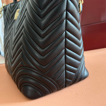 Gucci GG Marmont Large Tote Bag Black Quilted Leather