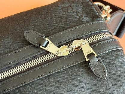 GG FW25 Monogram Large Duffle Bag Black Fabric