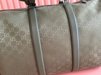 GG FW25 Monogram Large Duffle Bag Forest Green Fabric
