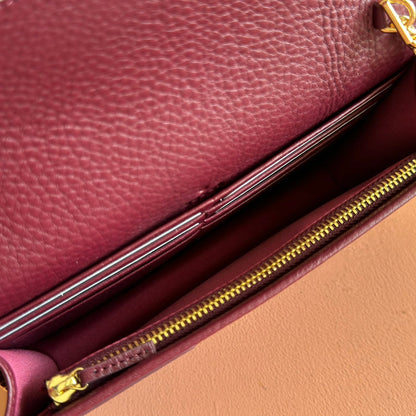 GG Marmont Wallet On Chain Black Leather