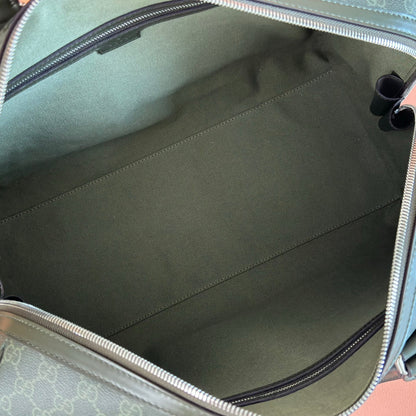 GG Monogram Medium-Sized Travel Bag Forest Green Fabric
