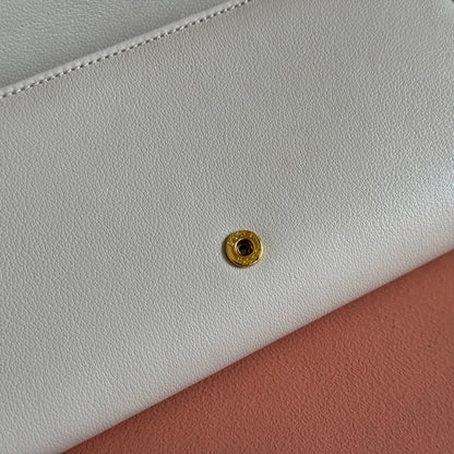 BLONDIE SHOULDER BAG 21 IN WHITE CALFSKIN GOLD HARDWARE