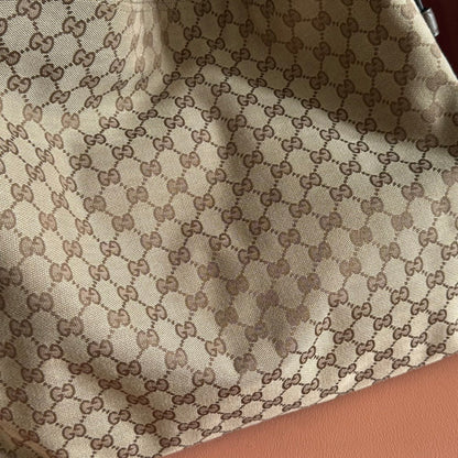 GG Beatrix Large Tote Bag  Beige & Dark Brown GG Monogram Fabric 272142