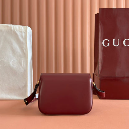 Gucci Horsebit 1955 Small Shoulder Bag Burgundy Leather 273708
