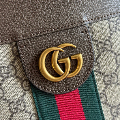 Gucci Ophidia GG Supreme Tote Bag 41cm Brown Beige Canvas 273714