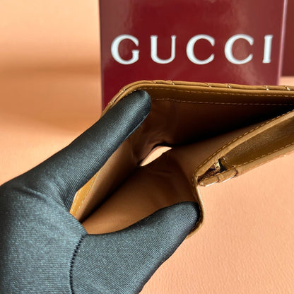 GG Marmont Quilted Card Holder Brown Matelassé Leather