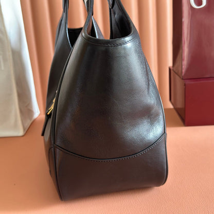 GG Mercato Medium Tote Bag Black Lambskin