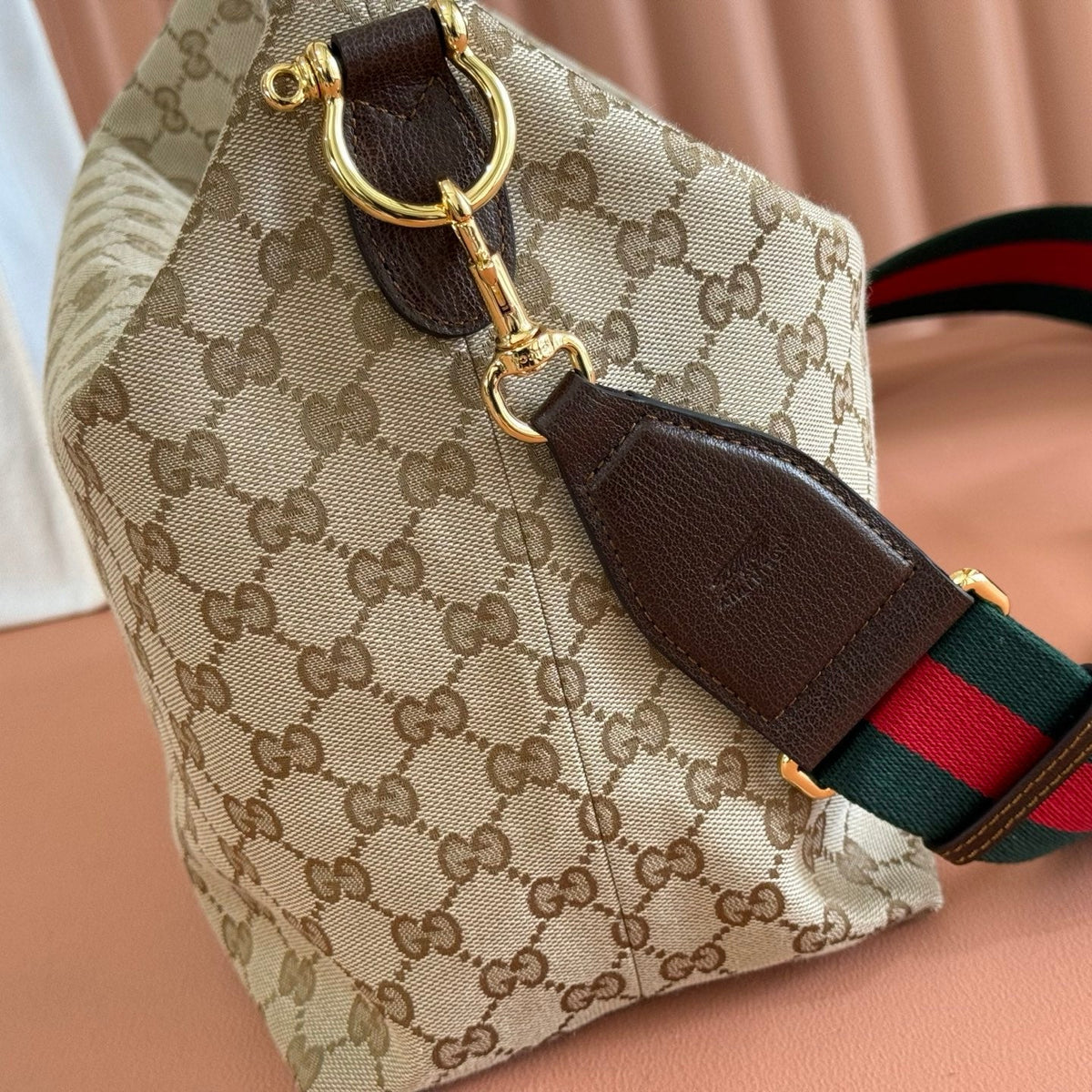 GG Brera Medium Crossbody Bag Brown Beige Canvas