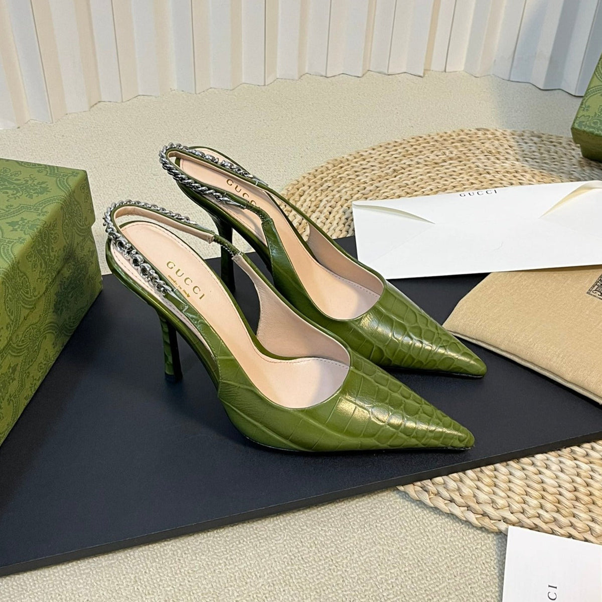 GG Women's High Heels  Green Juniper