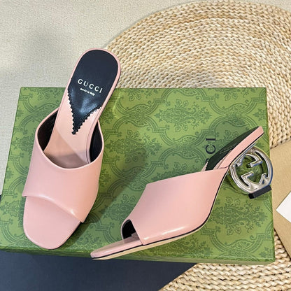 GG  Women's Heeled Sandals Pink Pastel
