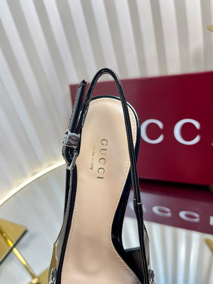GC 25 Embellished Slingback Black Patent Leather 294628