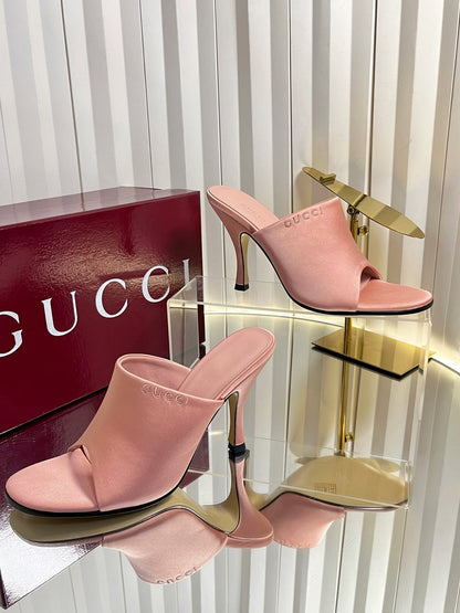 GG Cruise 26 Women's Slide Sandal 95mm Light Pink Satin 616462