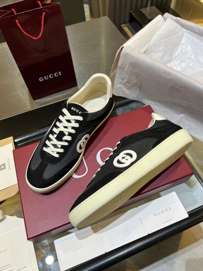 GG G75 Sneaker Black Suede Mesh 818358