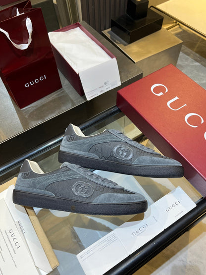 GG G75 Sneaker Grey Suede Canvas 818344