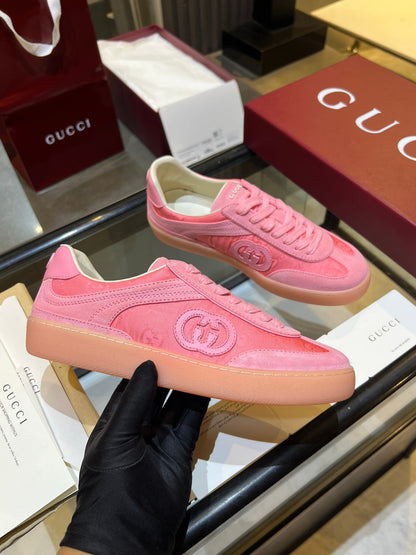 GG G75 Sneaker Light Pink Suede Canvas 818343