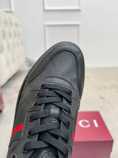 GG Stretch Low-Top Trainers Black Leather 824428