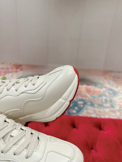 GG RHYTON TRAINER WHITE CALFSKIN WITH DOREMON MOTIF