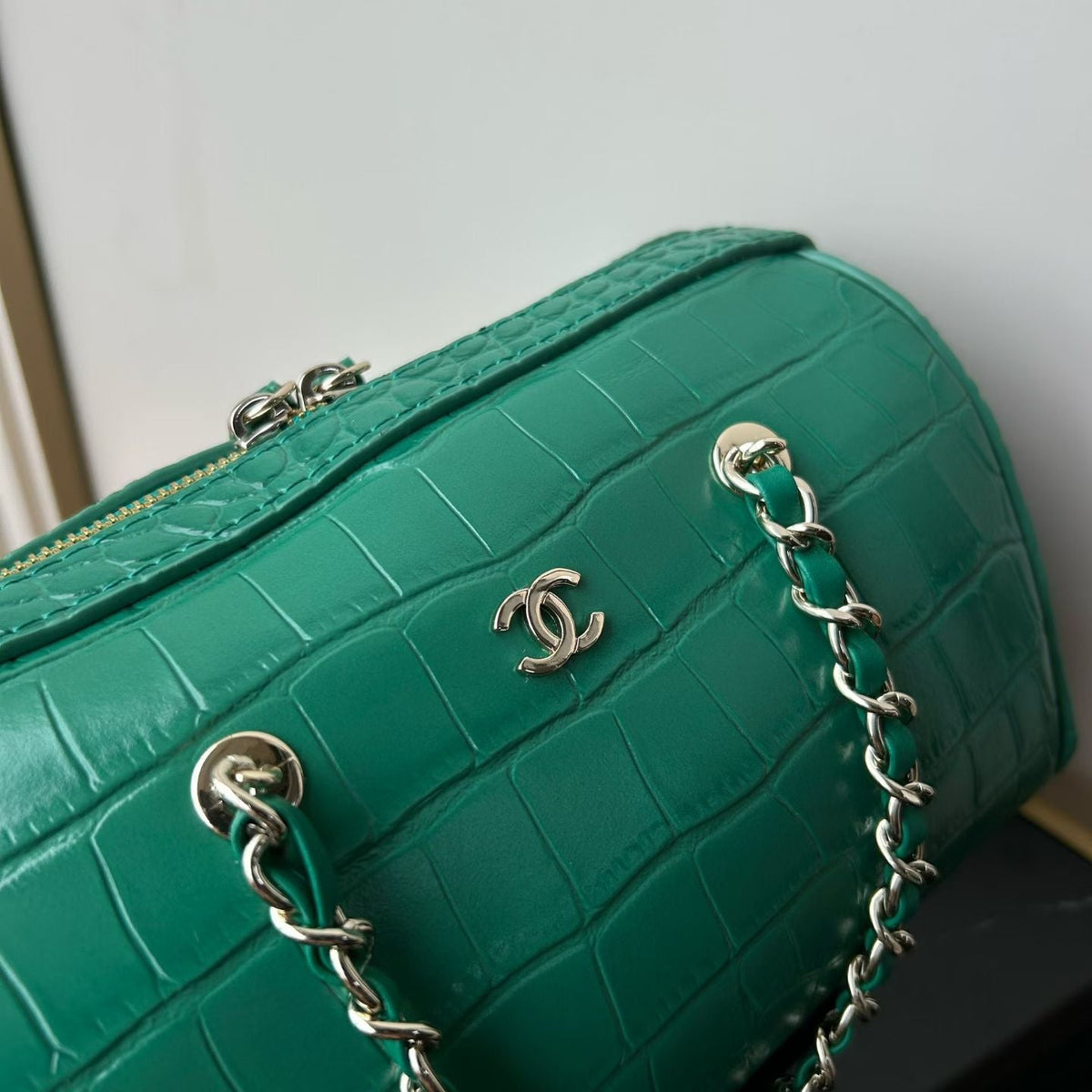 CC 26P Bowling Bag Green Crocodile-Embossed Calfskin
