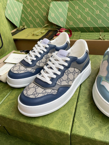 GG 26 Sneaker Blue Gray Canvas Calfskin 632892