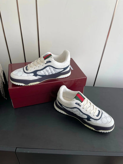 GG 26 Couple Sneakers White Navy Blue Cowhide 631675