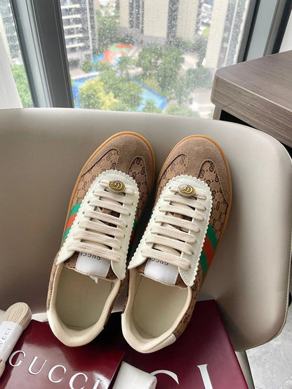 GG 26 Sneaker Brown Canvas Suede 632802