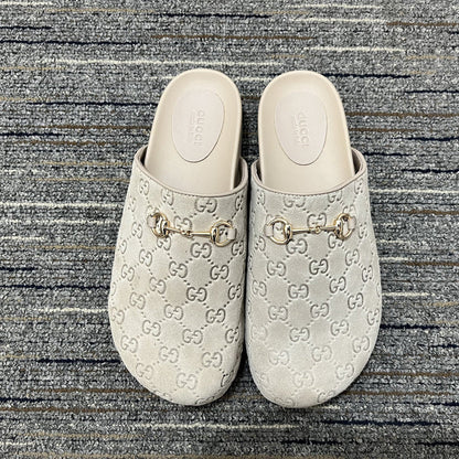 GG Horsebit Mule Beige Suede