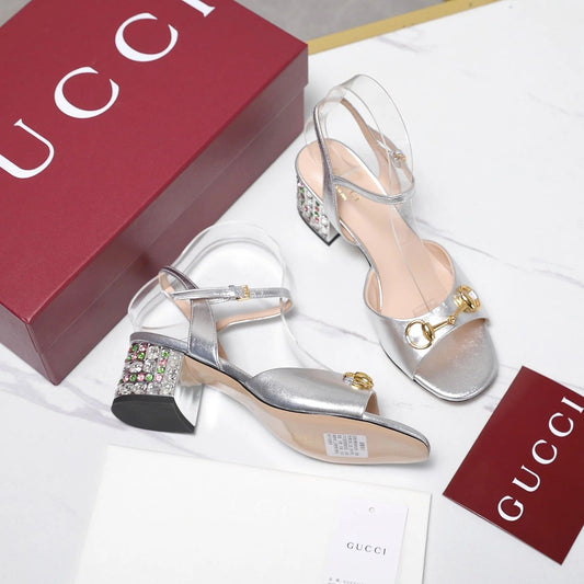GG 26ss Sandals 55 Sliver Beige Sheepskin 601095