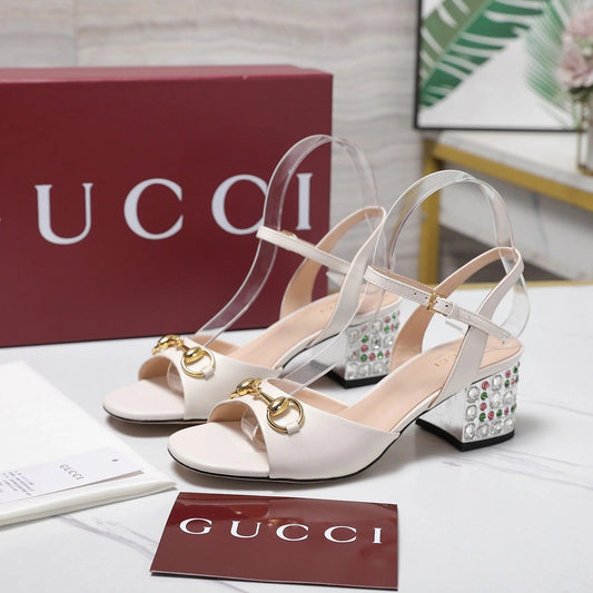 GG 26ss Sandals 55 White Beige Sheepskin 601094