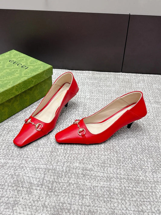 Gucci 2026 Pump 55mm Red Sheepskin