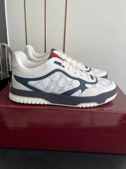 GG 26 Couple Sneakers White Navy Blue Cowhide 631675